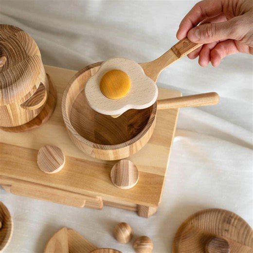 Eco Cooking Play Set: Montessori Kitchen Play Set Made of Natural Wood - Etsy