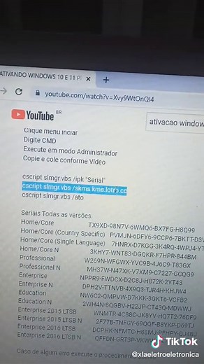 Ativando Windows 10 e 11 pelo CMD
