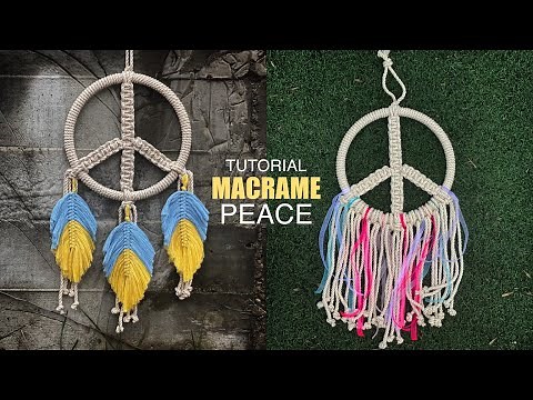 DIY Macrame Peace Sign / Tutorial Macrame Wall Hanging