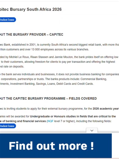 Capitec Bursary Requirements Explained