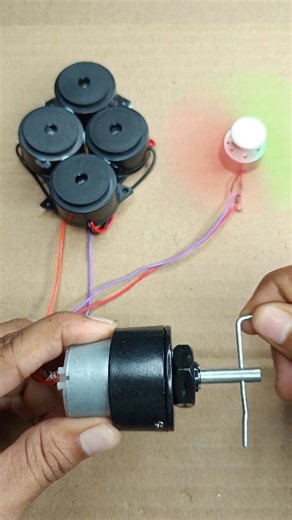 How Gear Motor Power Running 4 Buzzers & a DC Fan | #shorts #dcmotor #dcmotorproject #facebookreel | Salman YouTuber