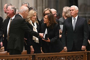 Joe Biden and Kamala Harris Reunite at Dick Cheney's Funeral After Tense Revelations in Her New Book