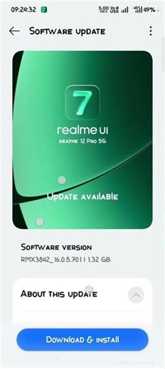 Realme 12 Pro New Update 16.0.5.701 May 2026 Update