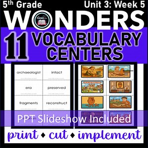 WONDERS Hands On Vocabulary Activities That Engage Grade 5 Unit 3 Week 5