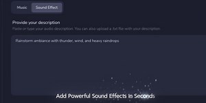 Background music and sound effects are now as simple as typing a sentence.