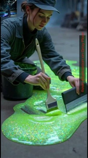 Resin Application on Gray Floor
