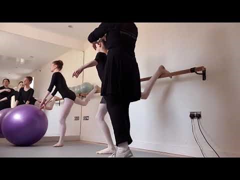 Ballet stretching exercise at the barre, Intermediate