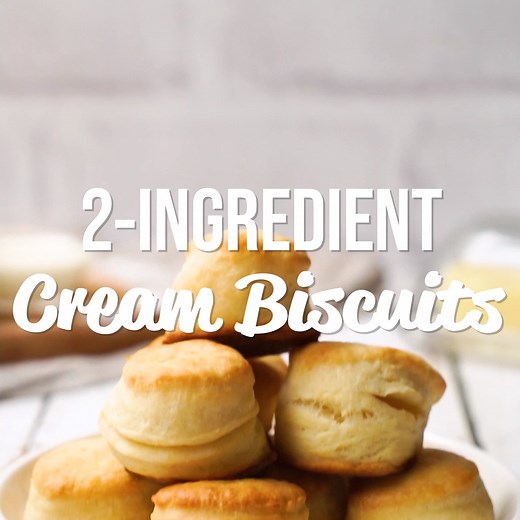10K views · 54 reactions | 2-Ingredient Cream Biscuits – the easiest, fluffiest homemade biscuits ever! They only take 15 minutes from start to finish. Great for breakfast, lunch, or dinner. FULL RECIPE: https://www.plainchicken.com/2-ingredient-cream-biscuits/ | Plain Chicken | Facebook