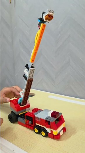 Saved by the truck! My new Lego City fire engine is officially on duty.