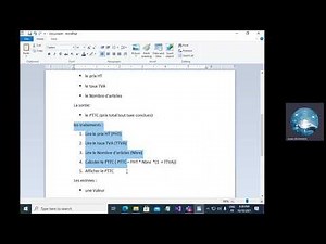 Algorithme 2: Exercices d'Analyse Entrée/Sortie et traitement