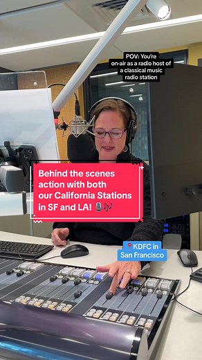 Did you know that Classical California is made up of 2 stations: KDFC in San Francisco and KUSC in Los Angeles? Here’s some behind the scenes action of how we share the magic of both stations with you! 🥰🎶 #classicalmusic #classicalmusictiktok #mozart #radio #la #losangeles #kusc #sf #sanfrancisco #kdfc