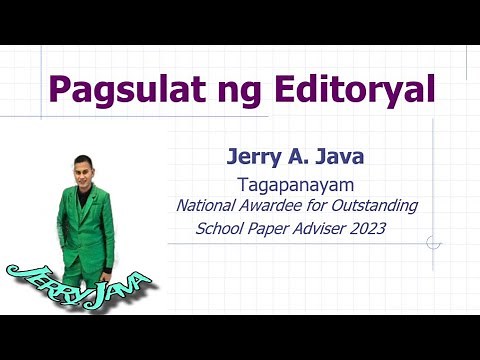 PAGSULAT NG EDITORYAL | Campus Journalism