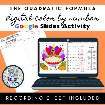 Digital Color by Number: The Quadratic Formula Thanksgiving