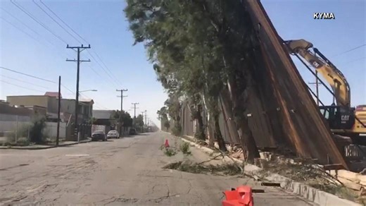 Portion of Trump’s new border wall falls in Mexico