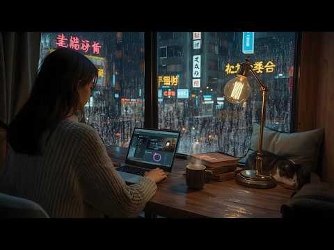 Listening to the rain hit your dorm window 🌧️ calm lofi