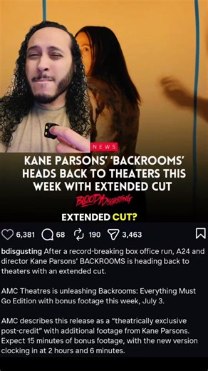 BACKROOMS EXTENDED CUT heading to theaters! #movies #movie #horror #backrooms