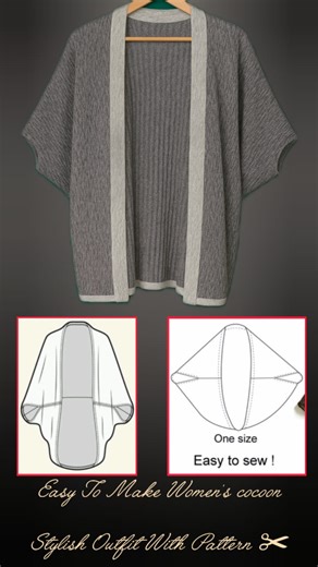 528K views · 5K reactions | Women's Stylish Cocoon Shrug Easy✂ With Measurement Or Pattern #viralreelsシ #diy #fashion #sewing #fblifestyle | KS Fashion Hub | Facebook
