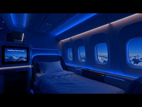 Soothing Plane Sounds For Sleep | Soft Airplane Cabin Atmosphere For Deep Relaxation, Rest And Study