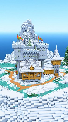 Charliecustard Builds on Instagram: "Build it! (Christmas Castle Base) - link in bio! The 3D Guide is online and has a materials list included. No mods or addons are required! 📥Included downloads: Java / Bedrock world and Schematic. #minecraft #charliecustardbuilds"