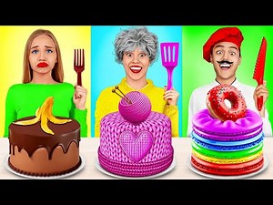 Me vs Grandma vs Chef Cooking Challenge | Edible Challenge Hacks for 24 Hours by Turbo Team