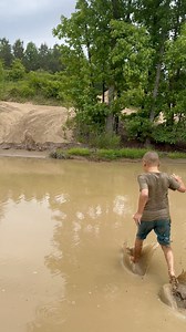 Ok Map Guided Adventures I’m pretty sure this is the correct way to check the depth of a mud hole! #muddy #mudhole #mudding #offroad Gator Waders #campboots #gatorwaders #adventure | Mud Mom