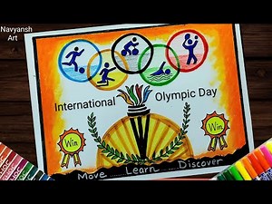 International Olympic Day drawing / How to draw Olympic Day 23 June poster / Olympic Day drawing