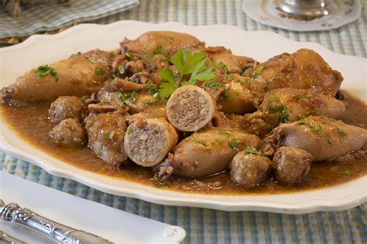 Calamares rellenos en salsa. Guisos tradicionales - La Cocina de Frabisa