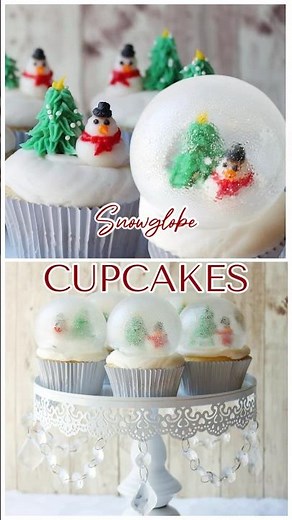 Edible SNOWGLOBE Cupcake! ❄️✨ Pour–Dump Isomalt Globe Tutorial
