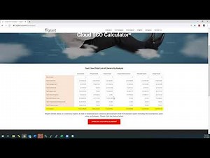 Walk-through of a Cloud Total-Cost-of-Ownership (TCO) Calculator