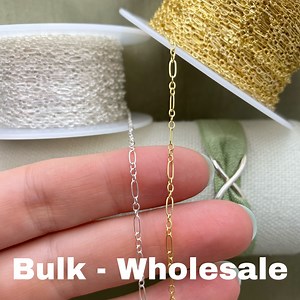 Long & Short Chain - Chain by the Foot - 14kt Gold Filled Flat and Sterling Silver 1.7mm - Great for Permanent Jewelry - USA C3 - Etsy