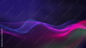 Abstract music wave technology background. Music background with geometric line pattern. Futuristic technology style. Seamless loop 4k