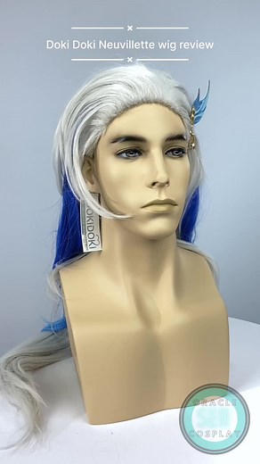 Neuvillette wig review from @Dokidoki Cosplay #wigreview #wigcommissions #wigcommission #wigcommissioner #wigcommissionsopen #cosplay #cosplaywig #cosplaywigstyling #cosplaywigtutorial #wigtutorial