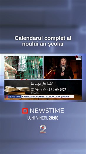 Structura anului școlar 2026-2027 a fost aprobată. Copiii de grădiniță și elevii încep activitatea pe 7 septembrie. #newstime #kanald2 | NewsTime