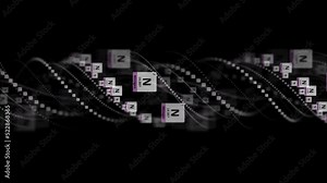 NITROGEN Molecule Symbol, Chemistry Periodic Table, Animation, Background, Rendering, Loop