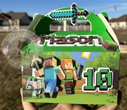 Custom Minecraft Candy Boxes for Party Favors, Baby Showers, Birthdays - Etsy