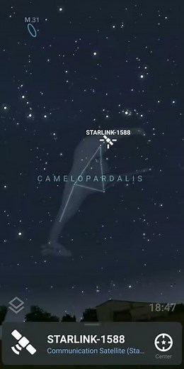Starlink satellites in stellarium