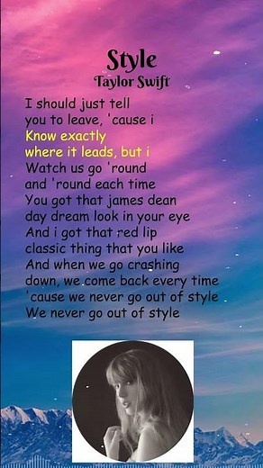 Taylor Swift - Style (Lyrics) #shorts