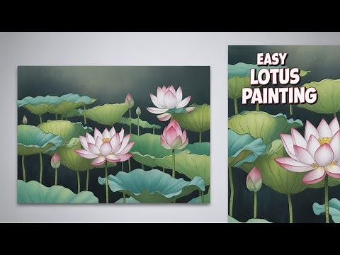 Easy Lotus Flower Painting 🌸 | Step-by-Step Acrylic Tutorial