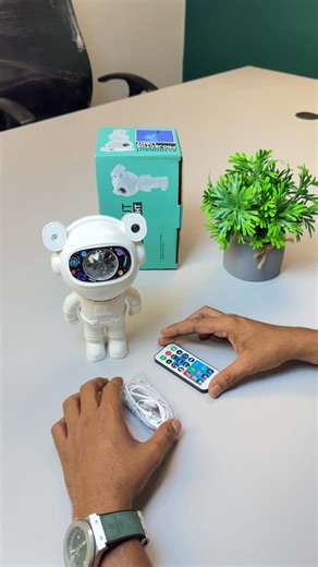 Mom’s Cat on Instagram: "Astronaut Projector Light 🚀 • Creates galaxy & star effect in room 🌌 • Comes with remote control 🎮 • USB charging cable included 🔌 • Perfect for bedroom, kids room & gifting 🎁 • Easy to use & stylish design ✨ DM to order 📩 #babyproducts #babyproductsonline #onlineshopping #malayalam #babycarekerala #babycarekerala #babycarekerala #babyproduct"