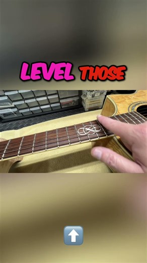 Guitar Fret Leveling: Fixing High Spots for Perfect Playability #shorts