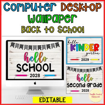 Computer Desktop Background for Teachers Back to School Hello School 2025
