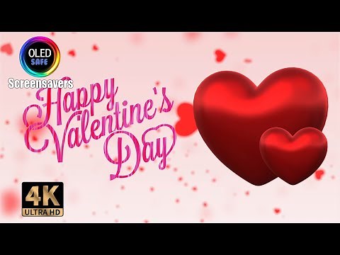 Happy Valentine's Days Screensaver Rotating Hearts - 10 Hours - 4k - OLED Safe