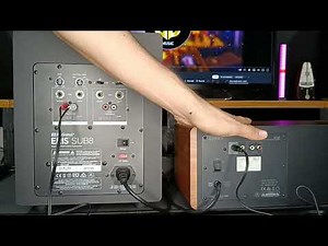 How to connect a subwoofer to the Edifier D12