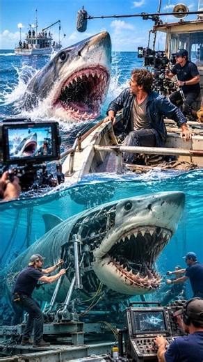 The Shark Wasn't Real… Look Behind the Camera! 😱🦈