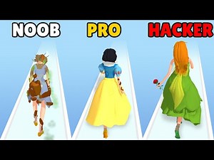 NOOB vs PRO vs HACKER in Princess Run 3D!