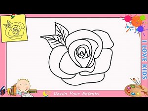 Comment dessiner une rose FACILEMENT etape par etape pour ENFANTS 1