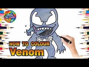 How to Colour Venom | Easy Cartoon Venom Colouring for All Ages