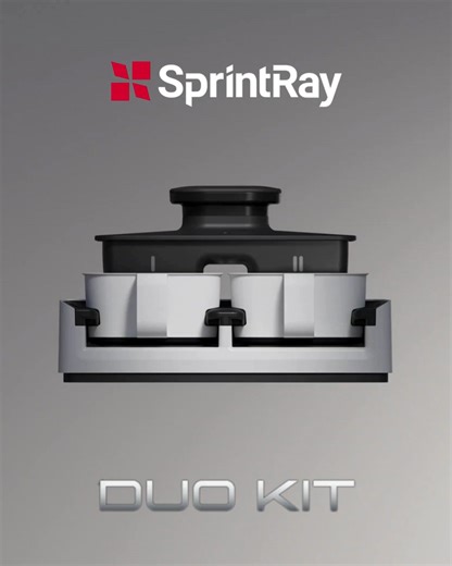 Meet the components that make dual-resin 3D printing a reality: 🤩 Duo Kit Build Platform — A specially designed build platform with two large printing areas. SprintRay Pro2 combined with the Duo Kit allows you to print multiple parts or materials in one job without changing tanks. ✨ Two Duo Kit Resin Tanks — Two smaller resin tanks with RFID-enabled tracking to facilitate easy resin management, tank swaps, and precise material usage control. 🌟 Duo Kit Smart Adapter — The adapter that integrate