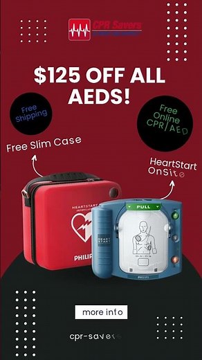 Philips HeartStart OnSite AED with FREE Slim Carry Case and FREE online CPR/AED Course (Link in bio)