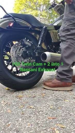 Twin Cam 103 plus 2 into 1 #Bassani Exhaust #harleydavidson #dyna #bikelife #coldstart #worldwide